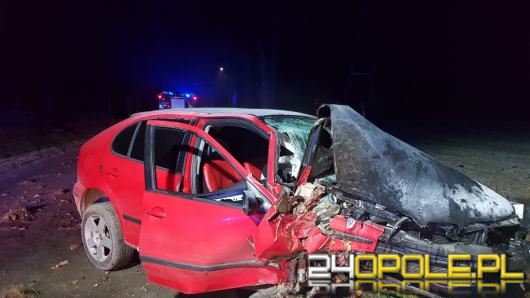 Kierowca stracił panowanie nad pojazdem i uderzył w drzewo. Niebezpiecznie na drogach