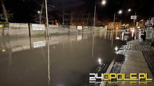 Awaria na ulicy Korfantego. Uszkodzony hydrant zalał ulicę