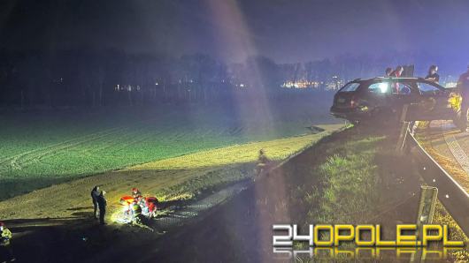 Uderzył w barierki, wysiadł z auta i spadł w dół ze skarpy. Miał blisko 3 promile alkoholu