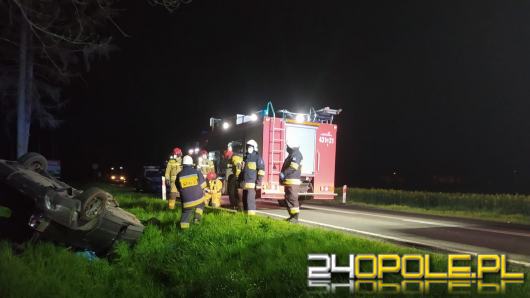 Dachowanie w powiecie kluczborskim. Poszkodowany pijany