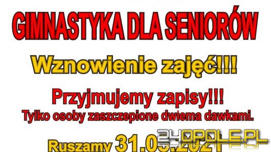 Miejsko - Gminny Dom Kultury wznawia zajęcia dla seniorów, ale...tylko tych zaszczepionych