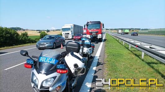 Zderzenie samochodów na opolskim odcinku A4