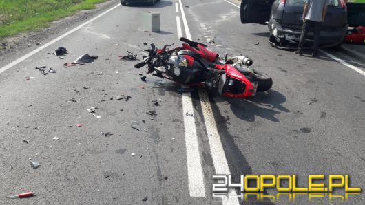 Wypadek w powiecie namysłowskim. Ciężko ranny motocyklista zabrany przez LPR