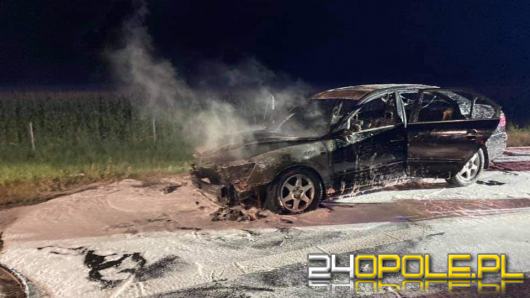 Pożar samochodu na autostradzie A4