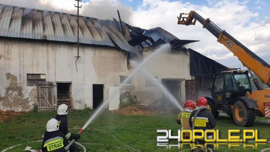 19 zastępów straży walczyło z pożarem stodoły w powiecie kluczborskim