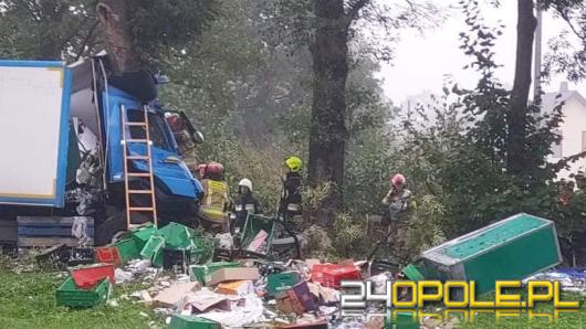 Kierowca ciężarówki uderzył w drzewo. Śmiertelny wypadek w Ujeździe