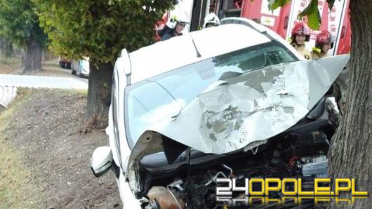 Kierujący fordem uderzył w drzewo. Wypadek w gminie Wołczyn