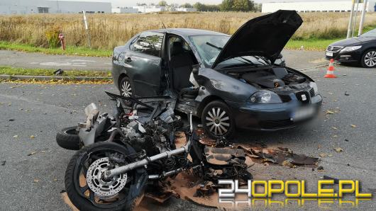 Wypadek na Północnej w Opolu. Nieprzytomny motocyklista w szpitalu