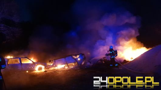 Pożar samochodów w Kielczy