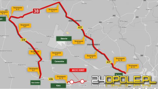 Utrudnienia na DW 416. Objazd ma ponad 40 kilometrów!