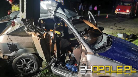 Pijany 17-latek rozbił auto na słupie. W podróż zabrał jeszcze pasażera