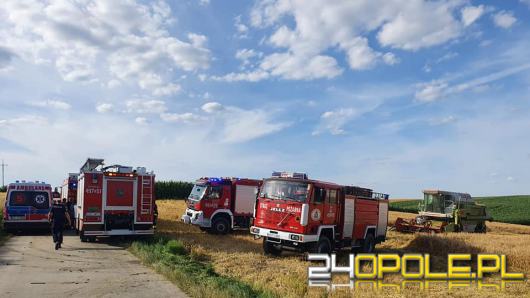 Pożar zboża i poparzony żniwiarz w Starym Ujeździe 