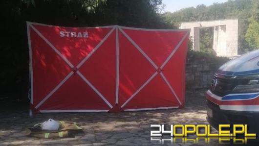 Interwencja służb na Górze Świętej Anny. Spalone ciało kobiety w pojeździe