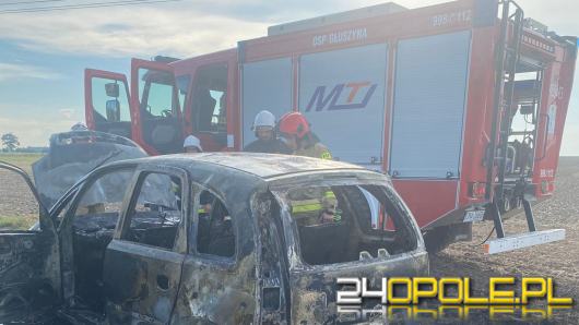 Pożar samochodu w powiecie namysłowskim