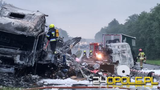 Dwie ciężarówki zderzyły się na A4 - Autostrada jest całkowicie zablokowana