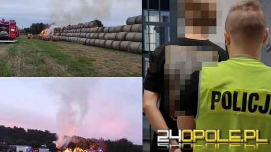 17 i 18-latek zatrzymani za podpalenie balotów słomy