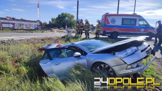 Wypadek samochodu osobowego w miejscowości Kuniów