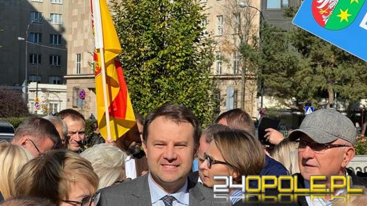 Opolscy samorządowcy protestowali pod Sejmem i Kancelarią Prezesa Rady Ministrów 