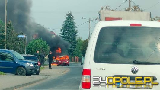 Pożar samochodu osobowego w Głogówku