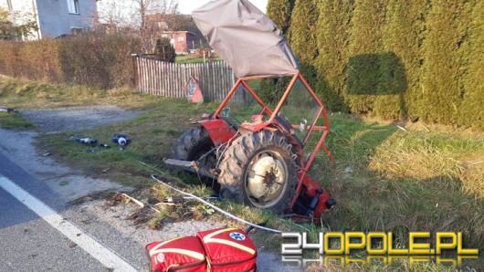 Poważny wypadek ciągnika rolniczego w Jarnołtówku