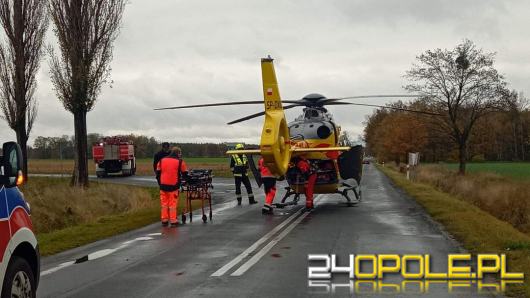 Poważny wypadek w powiecie nyskim. Lądował śmigłowiec LPR 