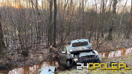 Wypadek samochodu osobowego w powiecie krapkowickim