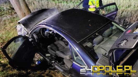 Wypadek samochodu osobowego na trasie Krzemieniec - Raciszów