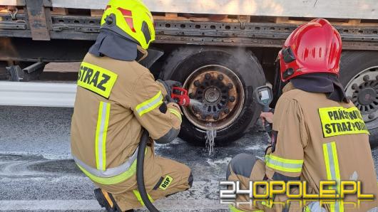 Pożar opony w samochodzie ciężarowym. Zdarzenie mogło mieć fatalne skutki