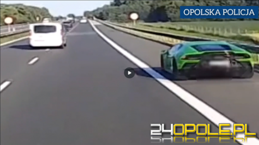 Zielone lamborghini wciąż grasuje po drogach. Policja coraz bliżej ukarania kierowcy