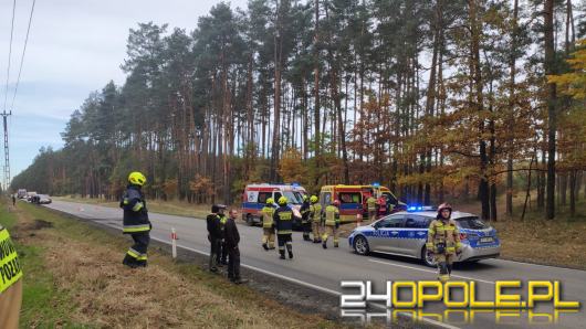 Zderzenie samochodu osobowego z ciężarowym w Kolonowskiem