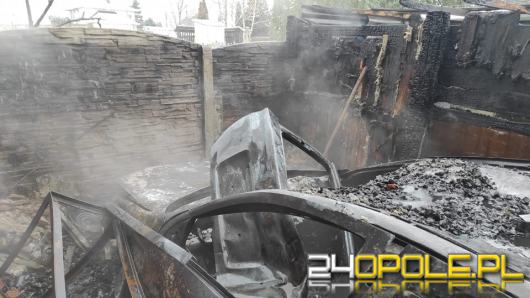 Pożar samochodu w garażu miejscowość Krzywiczyny