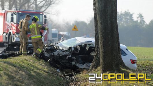 Wypadek na drodze DK45. Droga zablokowana