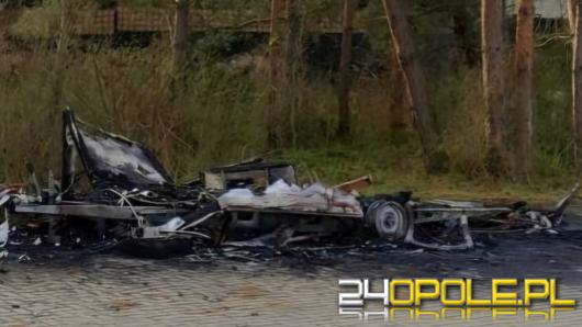 Kolejny pożar na Gajowej. Człowiek spłonął razem ze swoją przyczepą kempingową
