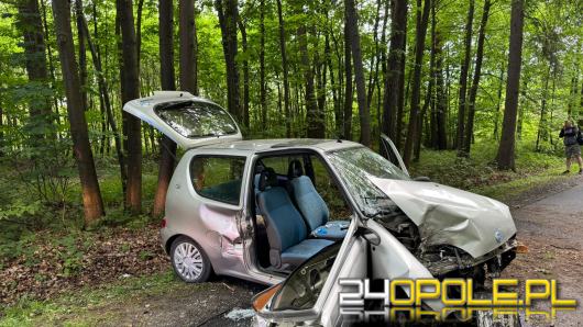 Zasłabł za kierownicą Fiata Seicento i rozbił się na drzewie. Na miejscu lądował LPR 
