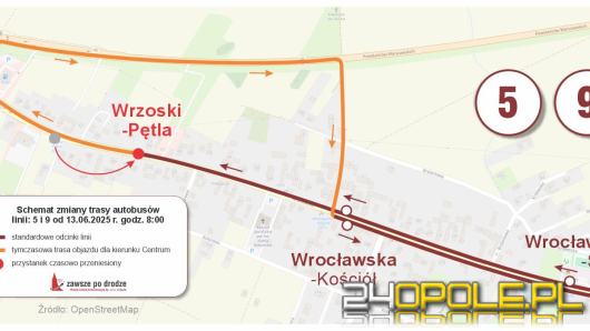 Zmiana trasy autobusów linii 5 i 9. Utrudnienia w Wrzoskach od piątku