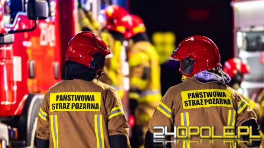 Pożar wiaty śmietnikowej. Mężczyzna z ciężkimi poparzeniami trafił do szpitala