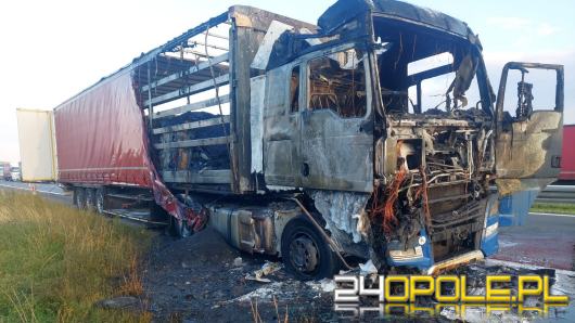 Pożar ciężarówki na A4 - autostrada była całkowicie zablokowana