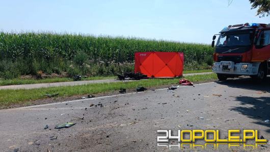 Śmiertelny wypadek w powiecie głubczyckim. Motocyklista zginął na miejscu - droga nieprzejezdna