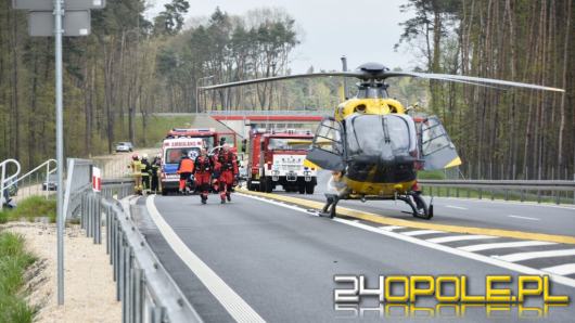 Śmiechowice: Dachowanie samochodu osobowego. Na miejscu lądował LPR