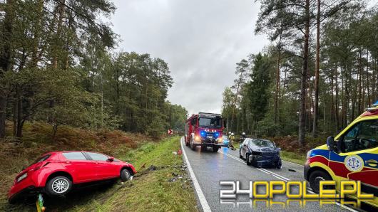 Poważny wypadek na DK45 pod Trzebiszynem. Jedna osoba trafiła do szpitala