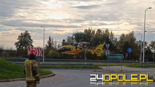 Potrącenie rowerzystki na obwodnicy Brzegu. Lądował LPR