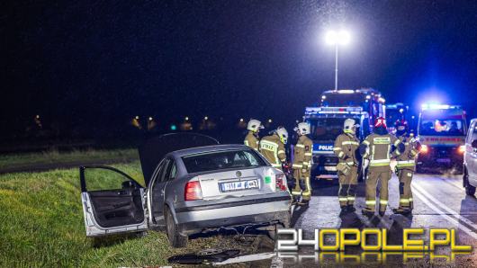Uderzył w skarpę na obwodnicy Kluczborka. Kierowca Volkswagena nie miał prawa jazdy