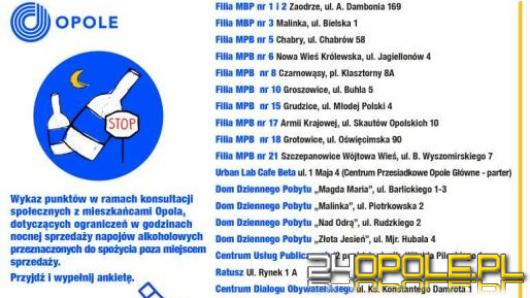 Czy Opole ograniczy nocną sprzedaż alkoholu? Wyraź swoje zdanie. Zostały ostatnie dni