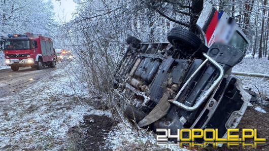 Bus wypadł z drogi w Dańcu. Kierowca trafił do szpitala