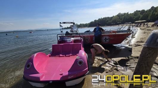 Skuter wodny uderzył w rower wodny na Jeziorze Nyskim