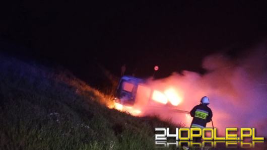 Samochód spłonął przy DK40. Strażacy interweniowali w rejonie Ujazdu