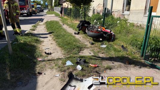 Wypadek z udziałem motocyklisty na ulicy Oświęcimskiej w Opolu