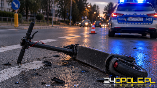 15-latek na hulajnodze zderzył się z rowerzystką. Kobieta trafiła do szpitala