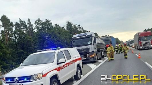 Kolizja dwóch ciężarówek na A4. Zablokowany prawy pas w kierunku Wrocławia