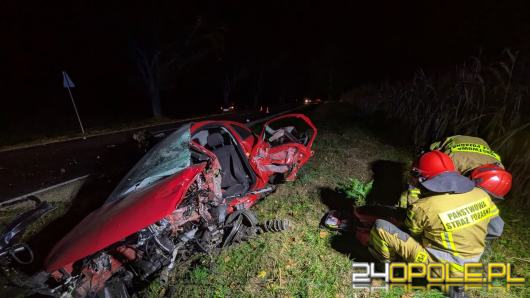 Zderzenie trzech samochodów na DW454. Droga była zablokowana